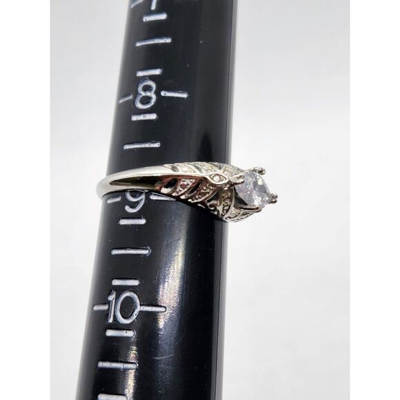 RINGS-DIAMOND CANDLE RINGS-Lot of 5-Size 9-Different "Stones"-Silver Tone - Picture 15 of 16